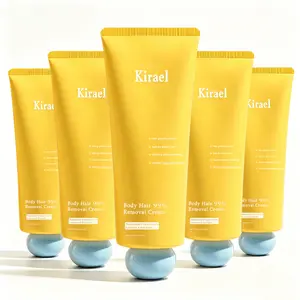 Kirael Papaya Hair Removal Cream 100ml, 3-in-1 Gentle Moisturizing Depilatory Cream, Painless Hair Remover for Men & Women, Suitable for Legs, Underarms, Bikini Area with Hair Growth Inhibition