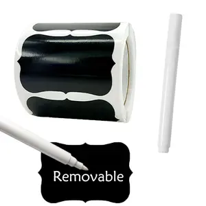 Waterproof Removable Label Sticker with Pen, 120pcs/roll Self Adhesive Label Sticker, Label Sticker for Glass Bottle, Kitchen Condiment Bottle, Tablet, Car Decoration Sticker, Adhesive Stickers
