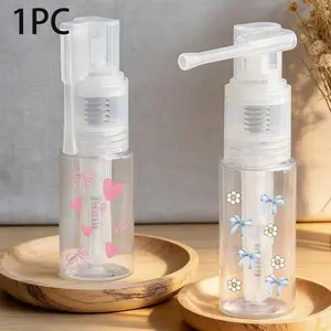 Rechargeable Transparent Powder Spray Bottle with Butterfly Heart Design, Long Nozzle Sprayer for Cake Decoration & Travel Use