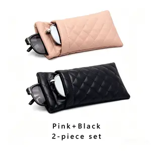 Latest Fashion Makeup Storage Bag BLACK Pink Cosmetic Pouch Soft Material Lightweight Glasses Case Unisex Eyewear Accessories for Everyday Use Ideal for Makeup Essentials