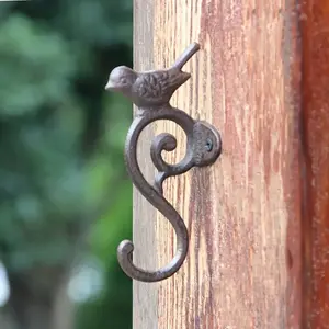 Rustic Cast Iron Bird Wall Hook, Vintage European Style, Easy-To-Install, Decorative Metal Hanger for Bags, Coats & Hats, DIY Home Decor