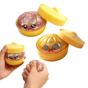 Explorinox Realistic Steamed Bun Squeeze Toy Soft Slow-Rising Fidget Toy for Stress Relief Portable Cute Desk Decor for Home Office Party Favors