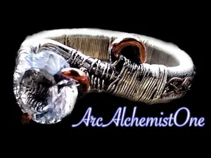 FANCY Sterling Silver Size 8 Natural White Quartz Elven Elvish  Genuine Gemstone    Fantasy Magical Wire Wrapped Ring