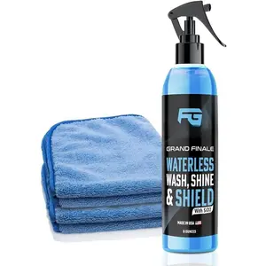 (TM) Waterless  Wash Spray - Grand Finale -  Cleaner &  Wax Spray Polish (8 oz) - Ceramic Coating - Incl. 2 Microfiber Towels - Quick Detailer Spray to Make Your  Shine