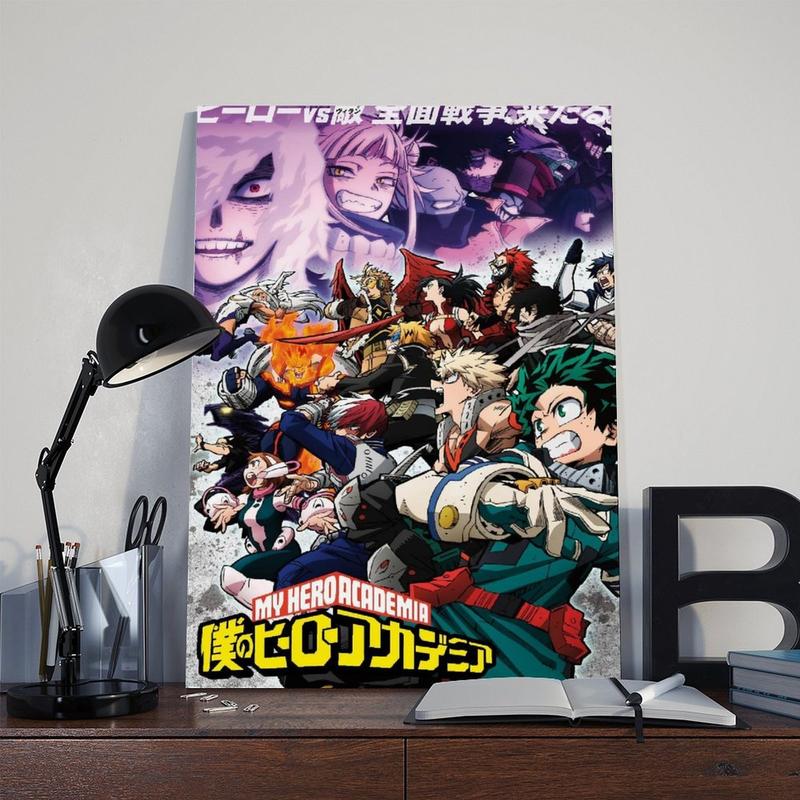 My Hero Academia Art Wall Poster Hot-blooded Battle Comic Poster Japanese Animation Poster Canvas Painting