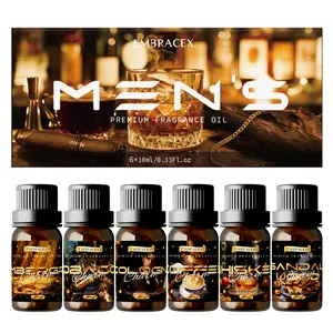 Men's Essential Oil Set, Scented Oil, Scent Enhancer, Long-Lasting Fragrance, Alcohol-Free, Multi-Purpose Aromatherapy Oils for Home Decor, Bath, Skincare & Gifts