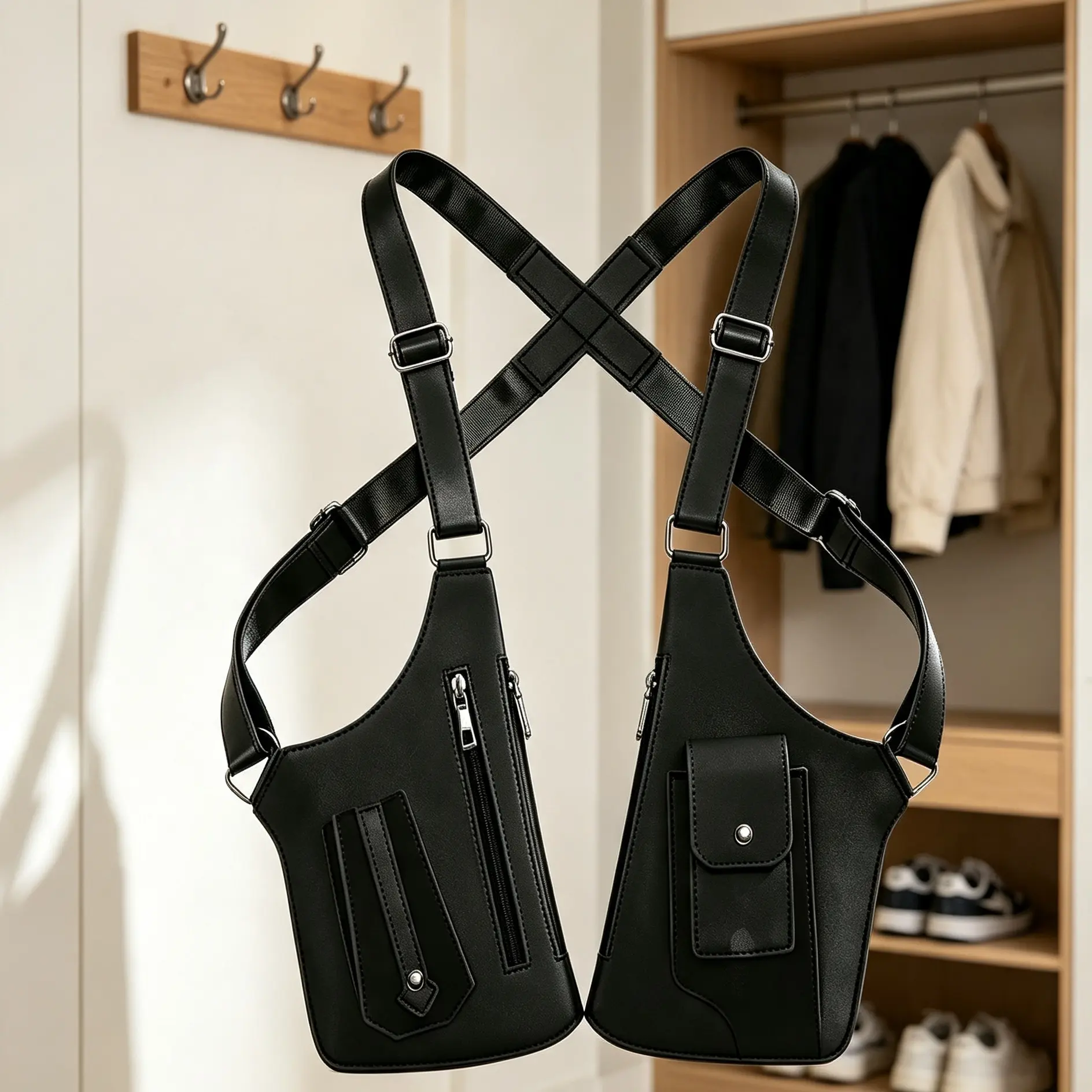 Unisex Faux Leather Underarm Shoulder Bag with Hidden Anti-Theft Design Multi Storage Compartments Lightweight Concealed Carry Pack Water Resistant for Daily Commute Sports Camping Work Safety Ideal Holiday Gift,outdoor camp travel