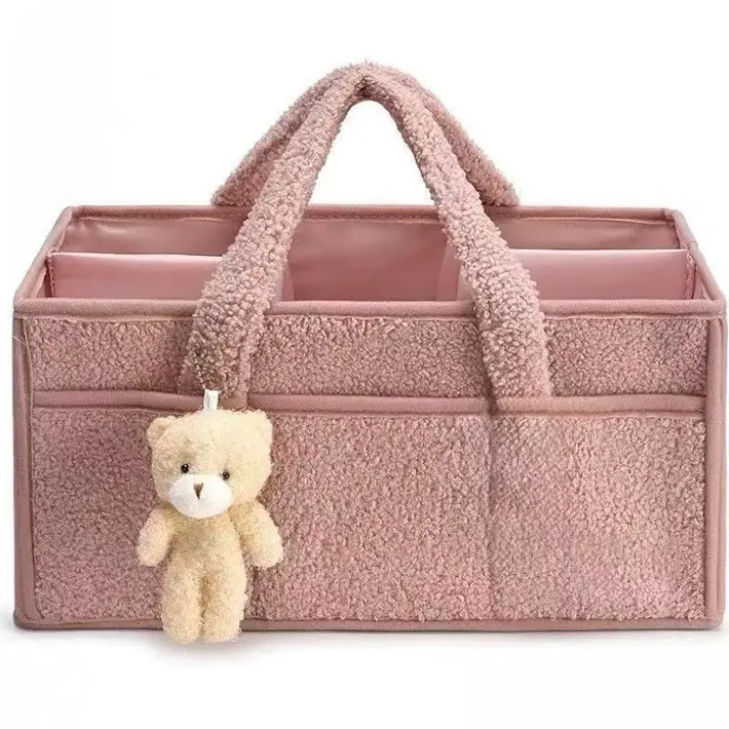 Baby Diaper Caddy Organizer with Handle, Boy & Girl Shower Gift Basket, Portable Diaper Storage Basket Bin for Wipes, Newborn Baby Essentials Registry Search Must Haves, Car Caddy Organizer, Diaper Bag Organizer