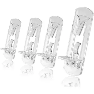10pcs Locking Shelf Pins – 5mm Cabinet Shelf Pegs, Clear Plastic Shelf Clips for 3/4" Thick Board