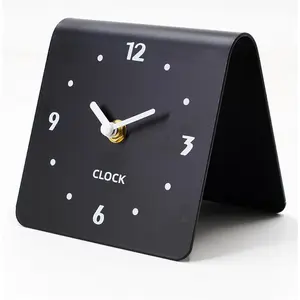 Desktop Clock, Black Analog Quartz Desk Clocks, Silent No-Ticking Wall Clocks, Sweep Movement, Battery Operated, Room Decor for Office, Kitchen, Home, Living Room, Gift for Party Christmas