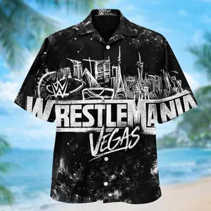 WWE WrestleMania 42 Hawaiian Shirt, WWE Las Vegas, WWE Hawaiian Shirt, Gift Idea Wrestling Lover Present Summer