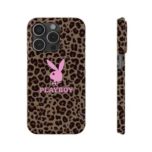 Playboy 2000's Leopard Print Design Cover, Trendy Animal Print Phone Case