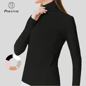Meins High-Neck Long Sleeve in Cashmere, Women's Thermal Top, Lady Comfort Breathable Fabric Womenswear Minimalist,underwear, Women's Turtleneck