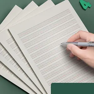 50 Sheets Lined Notebook, 1 Count Portable Thickened English Handwriting Practice Notebook Workbook, Office Stationery & Supplies for Home School, Stationery Paper, Classic Ruled Paper