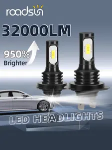 ROADSUN 2 Pack LED Car Fog Light Bulbs 9005/HB3 9006/HB4 880 881 H11 H4 H7, 6000K Cool White, Halogen Replacement, IP68 Waterproof, Aircraft Aluminum Housing, 950% Brightness, Super Focused Beam, Plug and Play, Anti-glare, Driving Lights