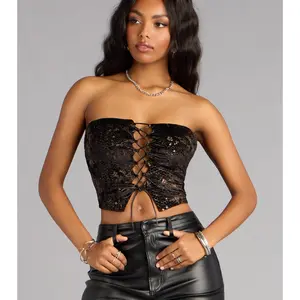 Laced in Trouble Tube Crop Top