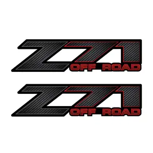 Z71 Offroad Truck Decals Bedside Stickers / Carbon Red