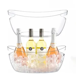 Clear Ice Bucket, 5.5L Large Capacity Ice Bucket with Handle, Ice Container for Champagne, Beer, Cocktail, Bar Utensils for Home Party