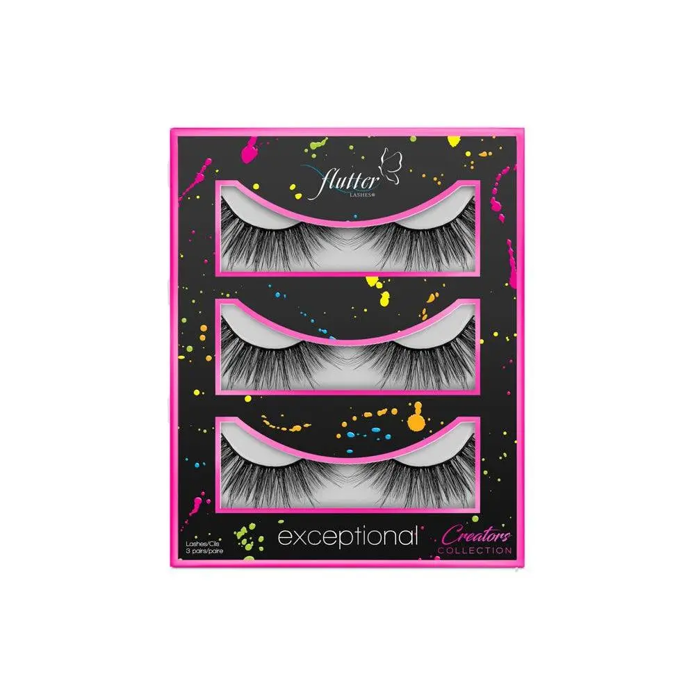 Flutter Lashes Synthetic False Eyelashes - Exceptional (3 pairs)