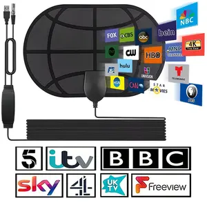 2026 TV Antenna Indoor, HD TV Antenna, Digital Antenna for Local Channels, Long Range Reception with Amplifier Signal Booster, Supports 4K 1080p, Easy Installation