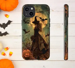 Witch Phone Case Halloween Phone Case Tough Phone Case Halloween Gift for Her Scary Pumpkin