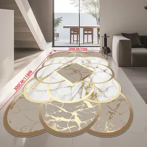 Modern Style Irregular Shaped Carpet, High-End Design Washable Rug for Closet Balcony Hallway Courtyard Indoor Outdoor Use