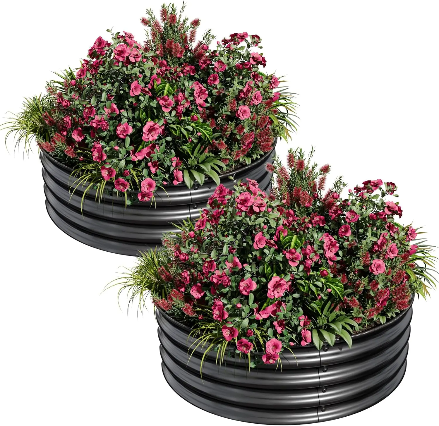 2 x 1ft Rustproof & Corrosion Resistant Round Metal Raised Garden Bed Kit   Safe Rubber Edge, Open Bottom, Easy Assembly Planter for Vegetables,  Fruits, Flowers - TikTok Shop