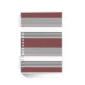 Symmetrical Rhythmic Striped Pattern A5 Ruled Notebook, Smooth Thick Paper Portable Notebook, Reliable Writing Journal for Note Taking & Daily Planning, Ideal for Office Work & Personal Organization