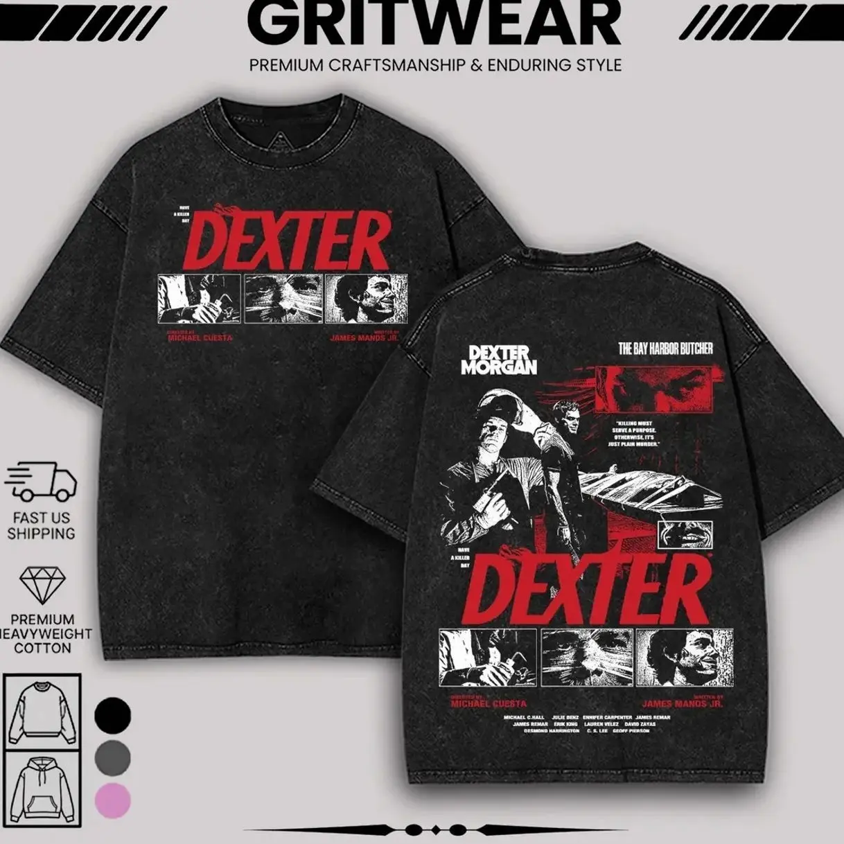 Dexter Morgan Movie Heavy Cotton Unisex Oversize Washed TShirt, Hoodie Graphic Streetwear Soft Crew Neck Tee, Perfect Dexter Morgan Gift EMW