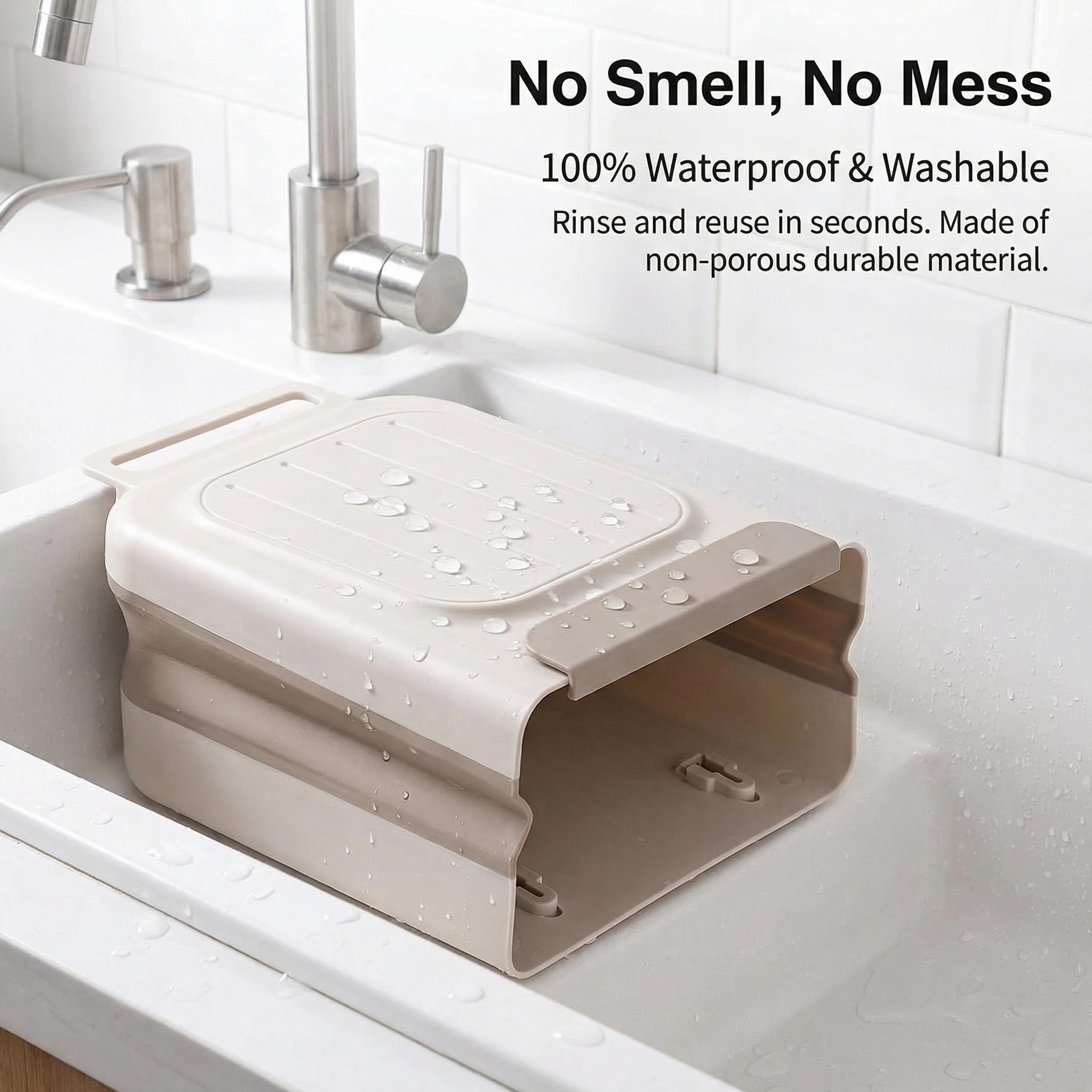 Hanging Trash Can for Kitchen Cabinet Door, 2.64 Gallon Hanging Trash Can with Space-Saving Design, Collapsible Waste Bin for Kitchen,Cabinet Door, Bathroom, RV, Car & Camping