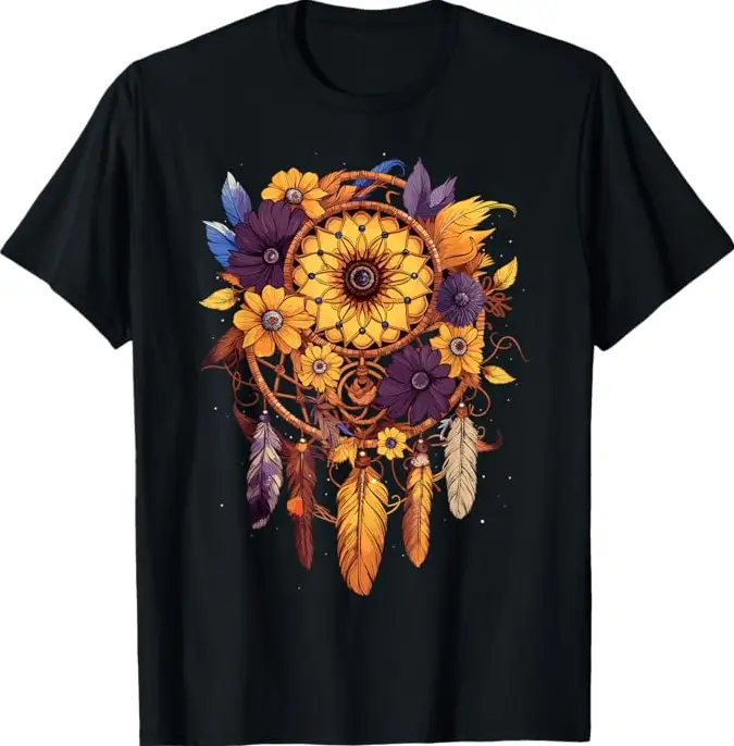 Mandala Sunflower Dream Catcher T-Shirt