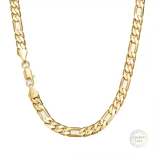 Figaro Chain Unisex Necklace, Stainless Steel, 14k Gold Plated Titanium Steel, Trendy and Stylish, Can be Worn with Pendants, Available in Multiple Sizes, Versatile Design Mother's Day gift
