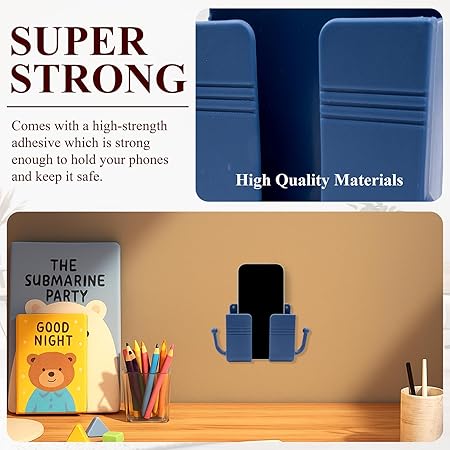 4Pcs Wall Mount Phone Holder Adhesive Wall Phone Mount Charging Stand and Remote Control Stand Multipurpose Socket Pocket Universal Deck Storage Box for Bedroom, Kitchen, Bathroom, Office 4Pcs Wall Mount Phone Holder Adhesive Wall Phone Mount Charging Stand and Remote Control Stand Multipurpose Socket Pocket Universal Deck Storage Box for Bedroom, Kitchen, Bathroom, Office
