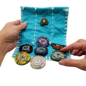 Orgonites Harmonizing Chakras Set with Pouch - 7 Dome or Disc Orgonites for Intuitive and Energy balance/   EMF Shield daily use Healthcare Therapy Healthy Therapeutic Solution Fitness Treatment