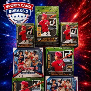 BREAK #291 PYT (1) 2026 Panini DonRuss Baseball Hobby Box (2) 2026 Panini DonRuss Baseball Mega Box (2) 2026 Topps Bowman Baseball Mega Box (2) 2026 Panini DonRuss Baseball Blaster Box