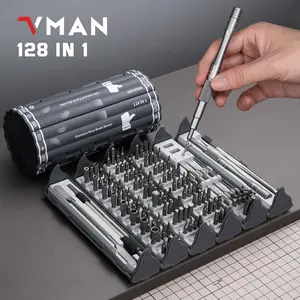 Vman Precision Multifunctional Screwdriver Set, 128-Piece Multi-Tool Kit with S2 Magnetic Bits, Portable Repair Tool Set for Computer, Phone, Watch, Electronics