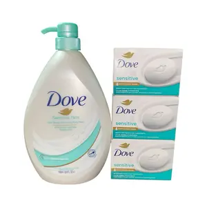 Dove Sensitive Skin Bundle - 33.8 Fl Oz Body Wash & 3 Bars of Soap Moisturizer, Fragrance Free, Comfort, Moisture Hydrating  Cleanser Skincare Cleansing Gentle