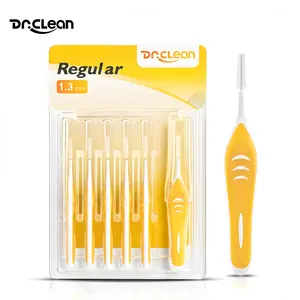 Dr.Clean Wide interdental brush - soft bristled toothpick for removing dental plaque, promoting health, and caring for braces, set of 12 (6-piece) Daily Toothbrush Mini Disposable