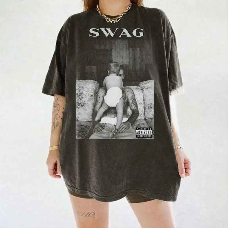 トップス Musical Tee SWAG Y2K JB SWAG Vintage Shirt, Y2K Pop Star Graphic Tee, Retro Streetwear