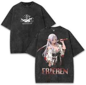 Frieren Sword Queen Tee – Dual-Sided Fantasy Print, 260GSM Heavyweight, Vintage Oversized Cut | Slay with silence and steel