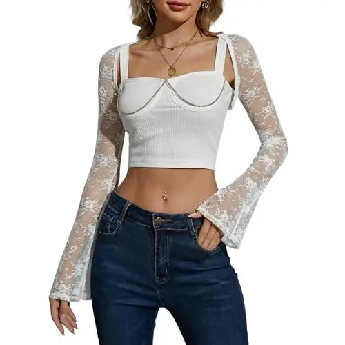 White 012flared Sleeves