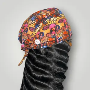 Nurse Bestie Satin-Lined Tie Back Nursing Scrub Cap