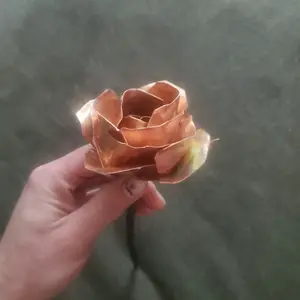Forged Handcrafted Copper Rose - Customizable - Unique Gift Idea- Decor Ornaments Decorative Plants Fruit