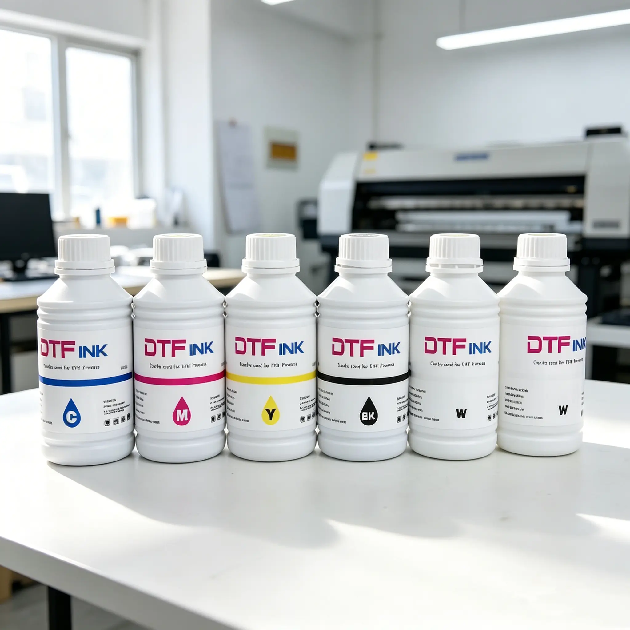 Hot stamping printer ink KCMYWW 6 pcs/1 set, 500ML