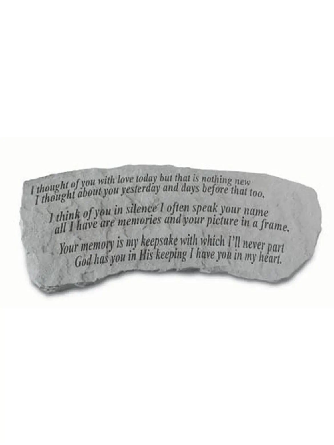 Kay Berry Inc. Stone Memorial Bench, 29x12x14.5in Outdoor Furniture - "I Thought Of You With Love" Engraved Inscription, Home Decor Piece