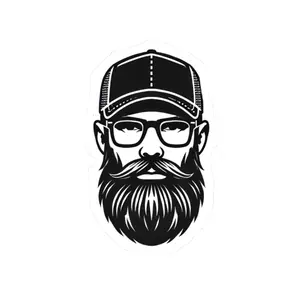 Beard & Glasses Kiss-Cut Stickers, Trendy Laptop Decals, Cool Stickers for Bearded Men, Gift for Hipster Friends, Unique Wall Decor