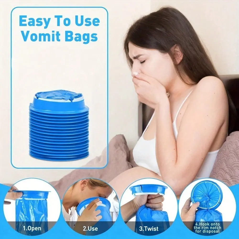 10pcs Vehicle Disposable Vomit Bags, Travel Sickness Bags, Travel Accessory, Thickened Leak-Proof Trash Collection, Ideal for Motion Sickness, Pregnant Women, Air Travel, Pets