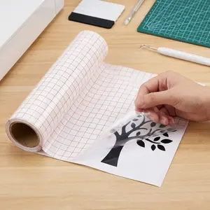 Clear Vinyl Transfer Tape with Grid for Cricut & Silhouette | DIY Decal & Sign Making（11.8in*3.28yd）-Ideal for Silhouette Cameo Cricut Crafts Halloween Decorations Essential Crafting Supplies