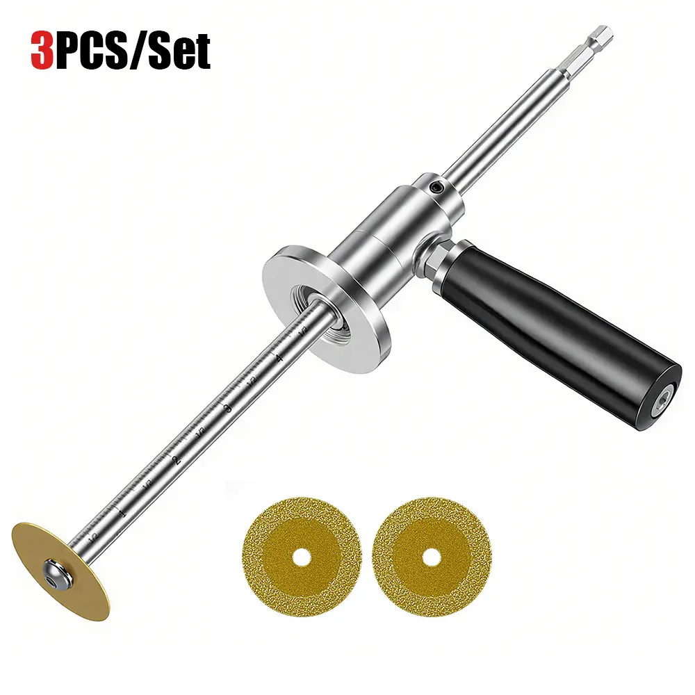 LOZLIN PVC Pipe Inside Cutter with Diamond Grit Cutting Wheel & 7 Inch Adjustable Depth 1/4 Inch Hex Shank Compatible with Impact Drivers and Drills