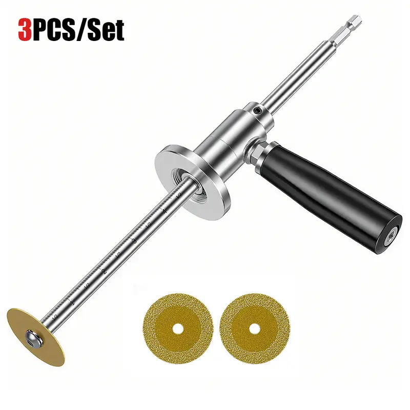 LOZLIN PVC Pipe Inside Cutter – Hardware Cutting Tool, Pipe Cutter Tool with Diamond Grit Wheel, 7 in Adjustable Cutting Depth, 1/4 in Hex Shank for 1-8" PVC Cuts, Compatible with Impact Drivers & Drills